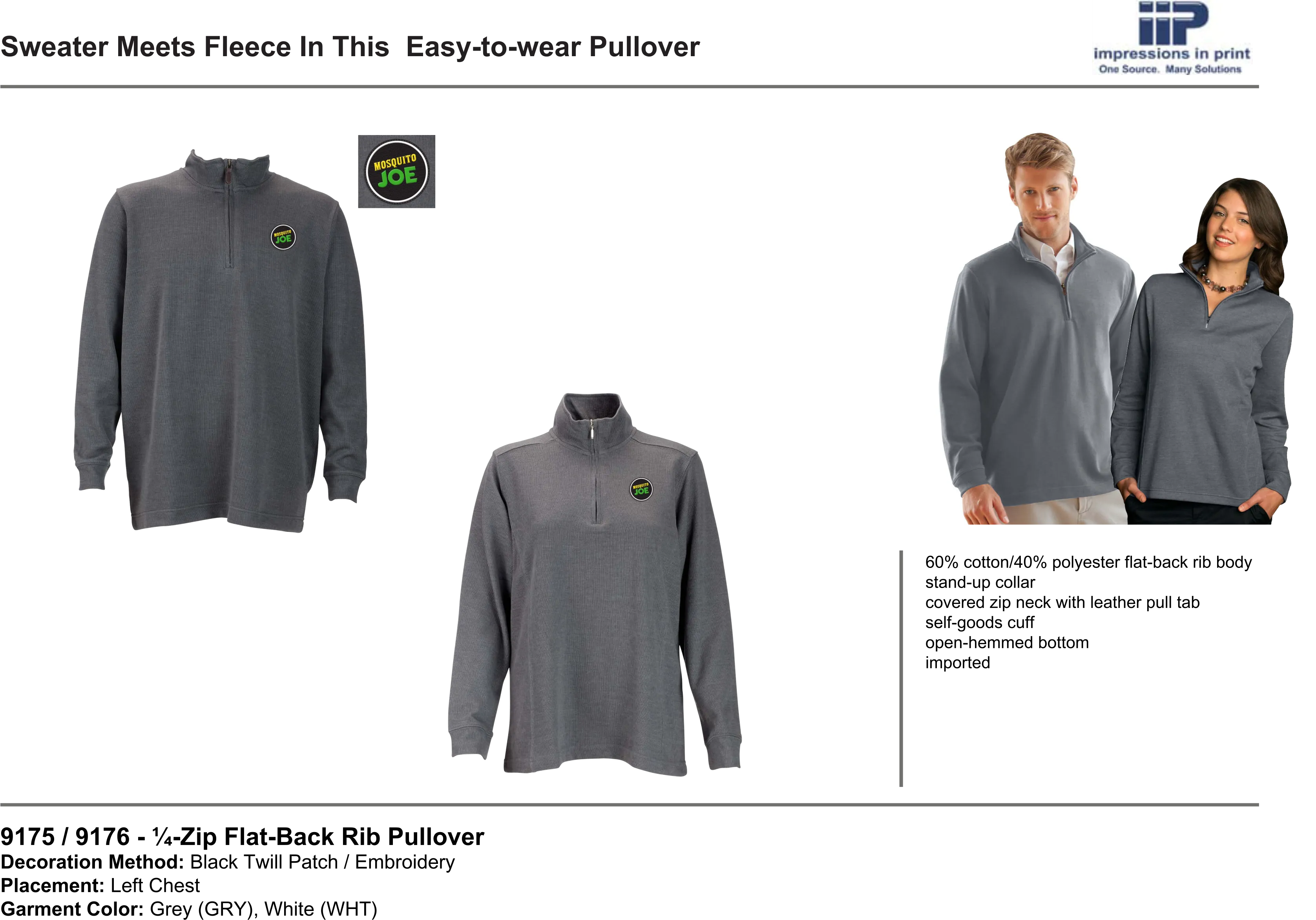 ¼-Zip Flat-Back Rib Pullover