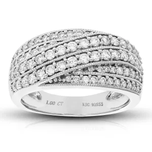 1 cttw Lab Grown Diamond Multi Layer Wedding Band in Silver
