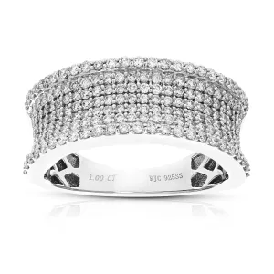 1 cttw Lab Grown Diamond Multi Row Wedding Band Sterling Silver