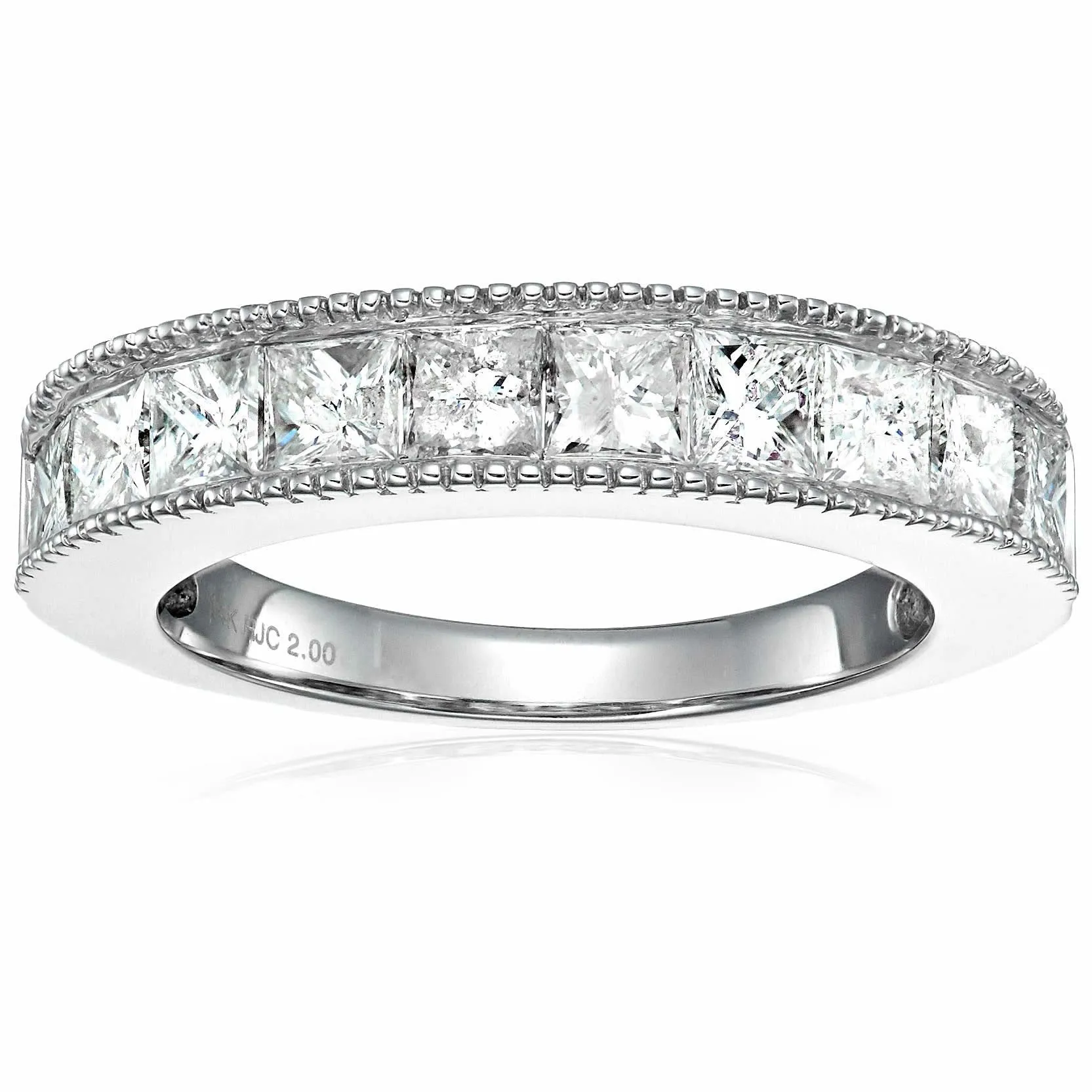 1 cttw to 2 cttw Princess Diamond Wedding Ring in 14k Gold