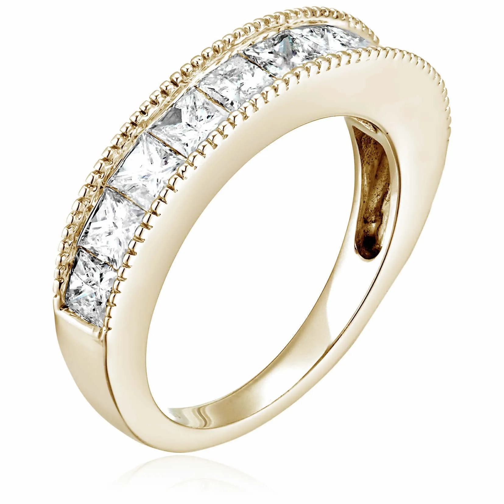 1 cttw to 2 cttw Princess Diamond Wedding Ring in 14k Gold
