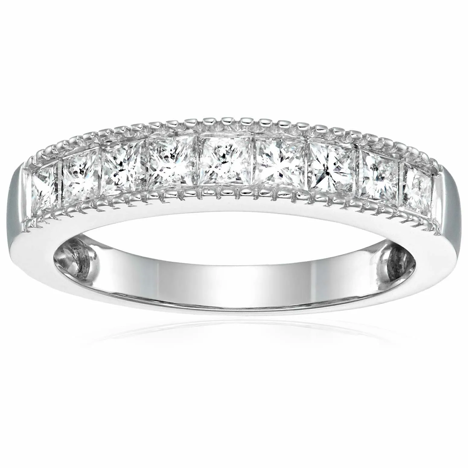 1 cttw to 2 cttw Princess Diamond Wedding Ring in 14k Gold
