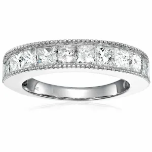 1 cttw to 2 cttw Princess Diamond Wedding Ring in 14k Gold