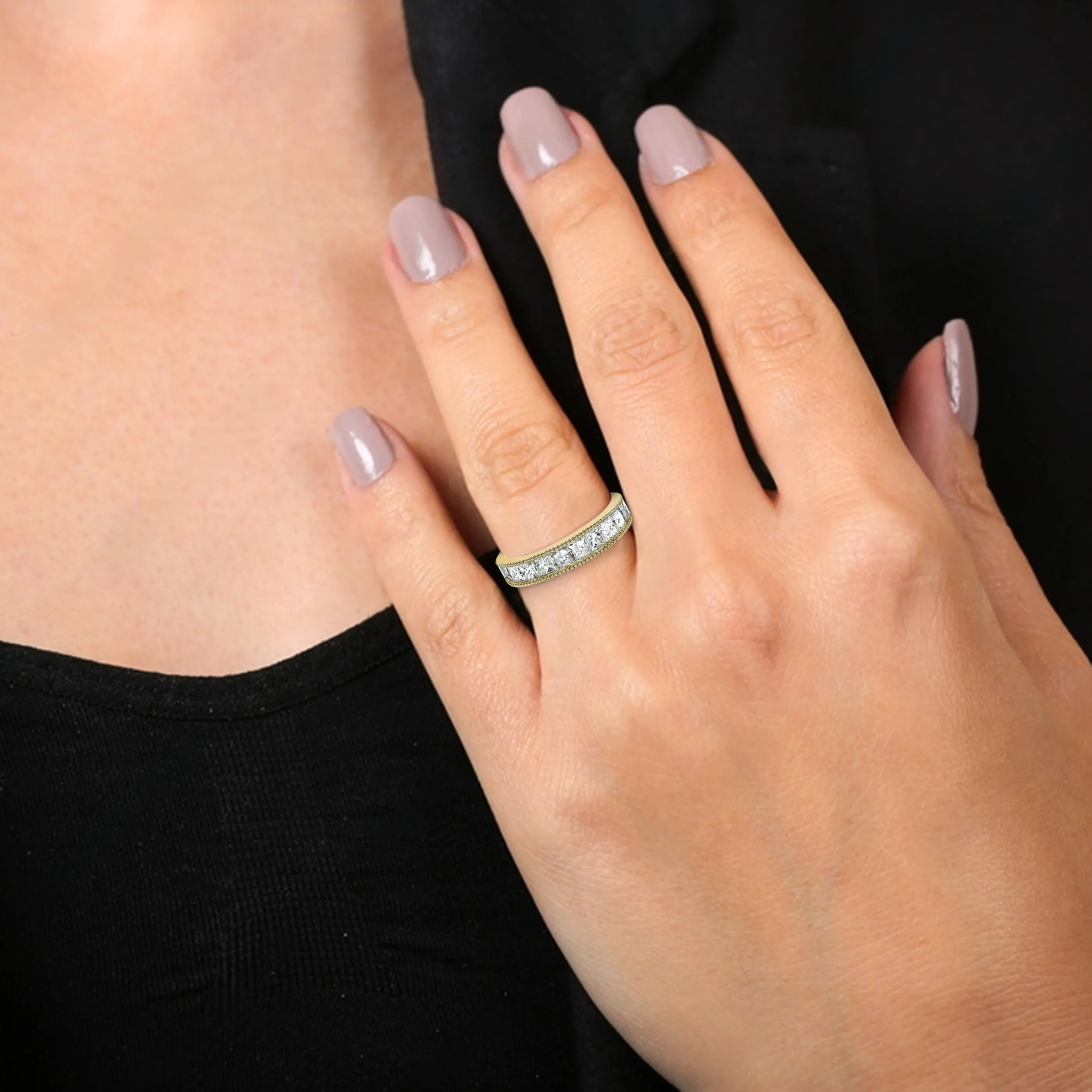 1 cttw to 2 cttw Princess Diamond Wedding Ring in 14k Gold