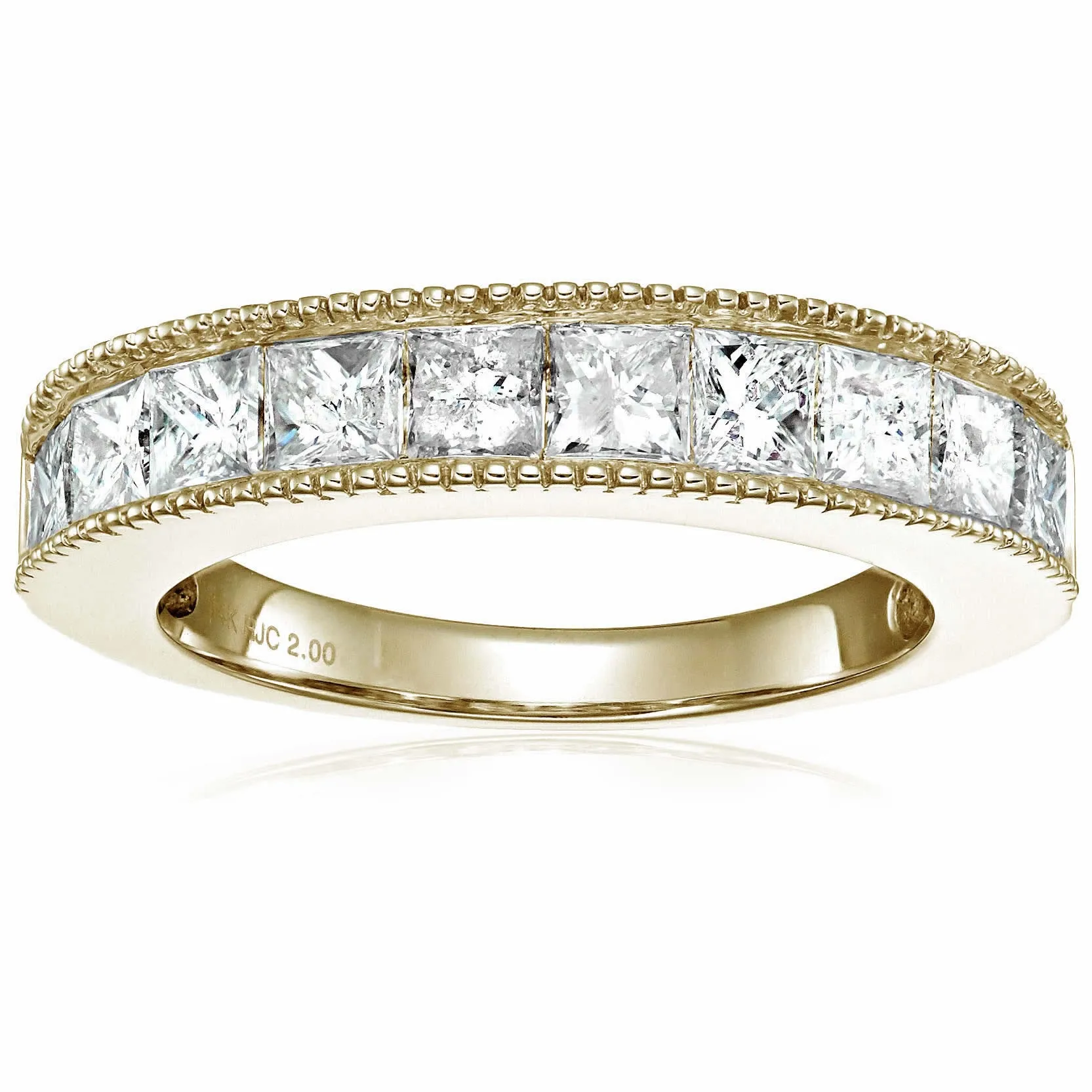 1 cttw to 2 cttw Princess Diamond Wedding Ring in 14k Gold
