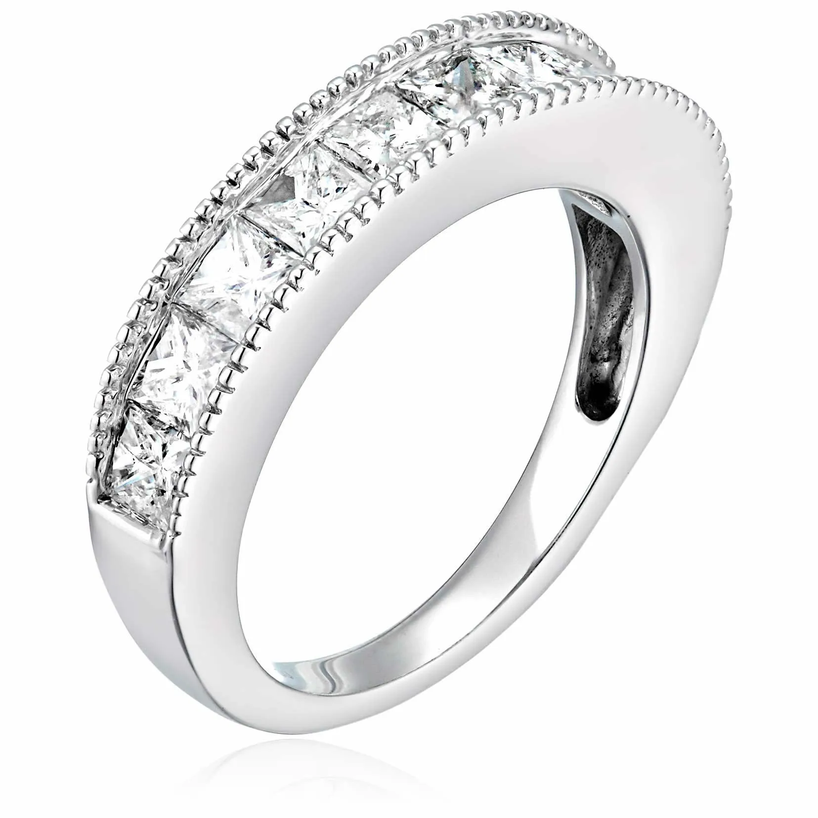 1 cttw to 2 cttw Princess Diamond Wedding Ring in 14k Gold