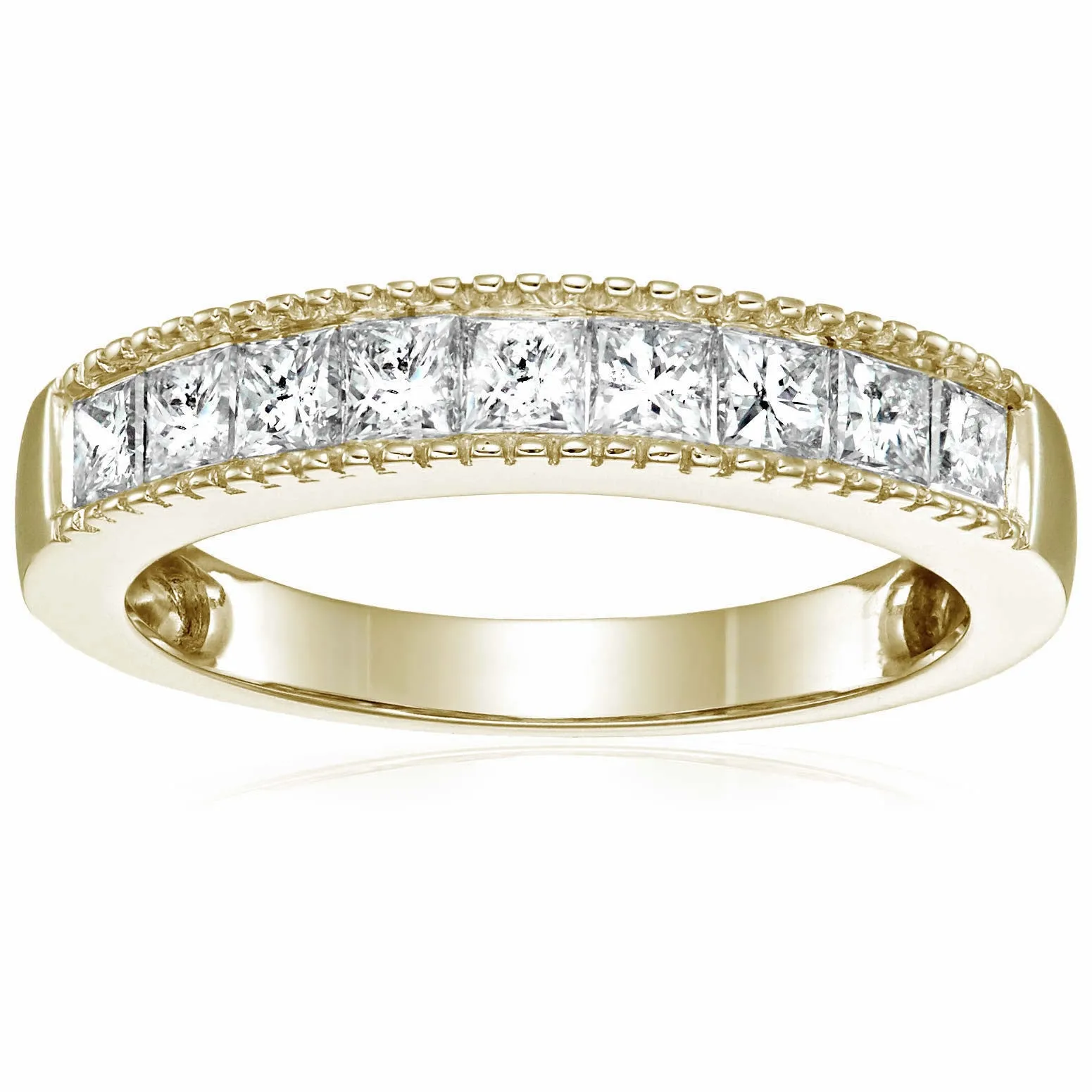 1 cttw to 2 cttw Princess Diamond Wedding Ring in 14k Gold