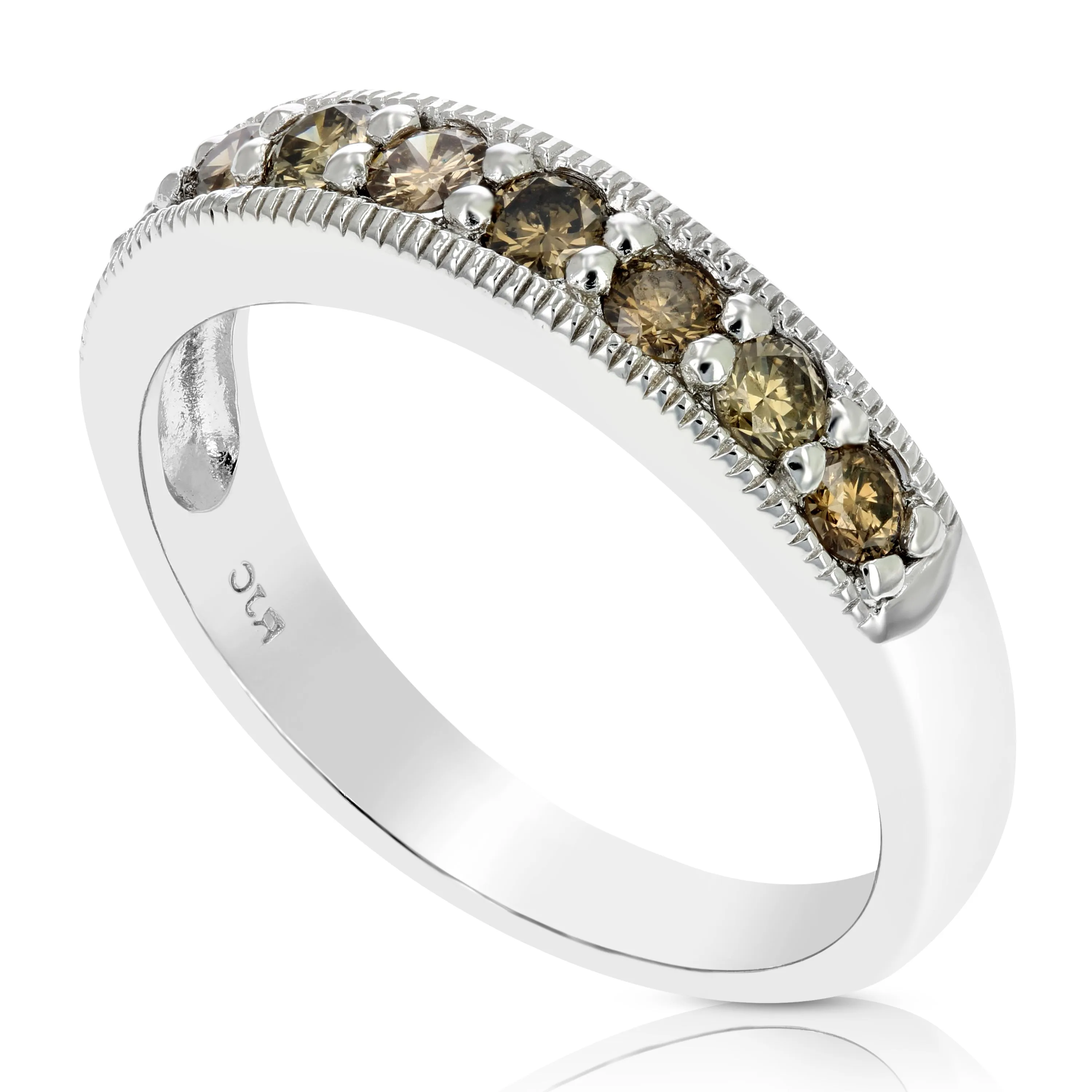 1/2 cttw Champagne Diamond Wedding Band in Silver