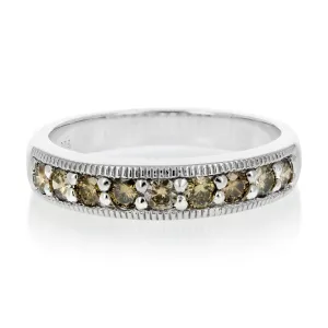 1/2 cttw Champagne Diamond Wedding Band in Silver