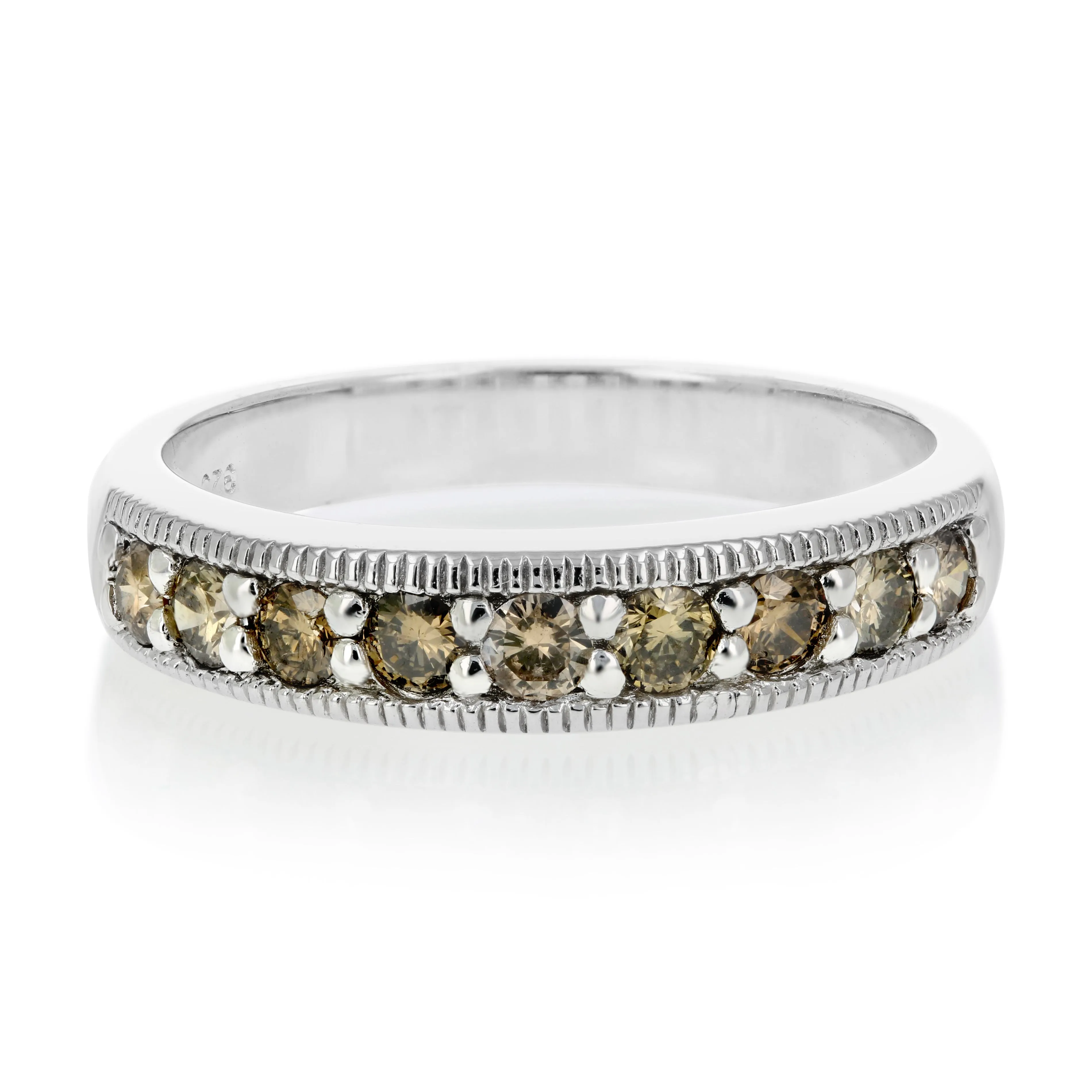 1/2 cttw Champagne Diamond Wedding Band in Silver