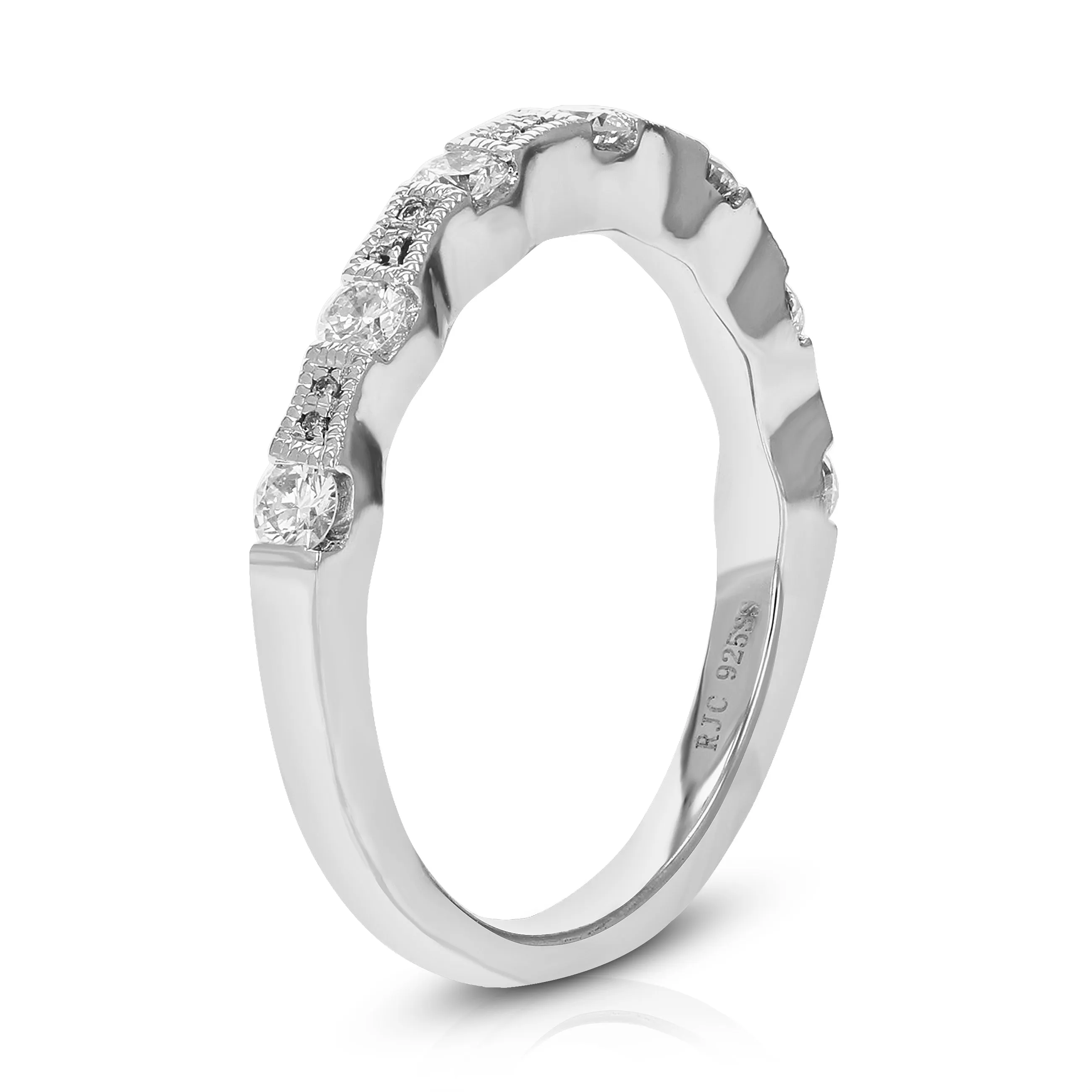 1/2 cttw Seven Lab Grown Diamond Wedding Band in Sterling Silver