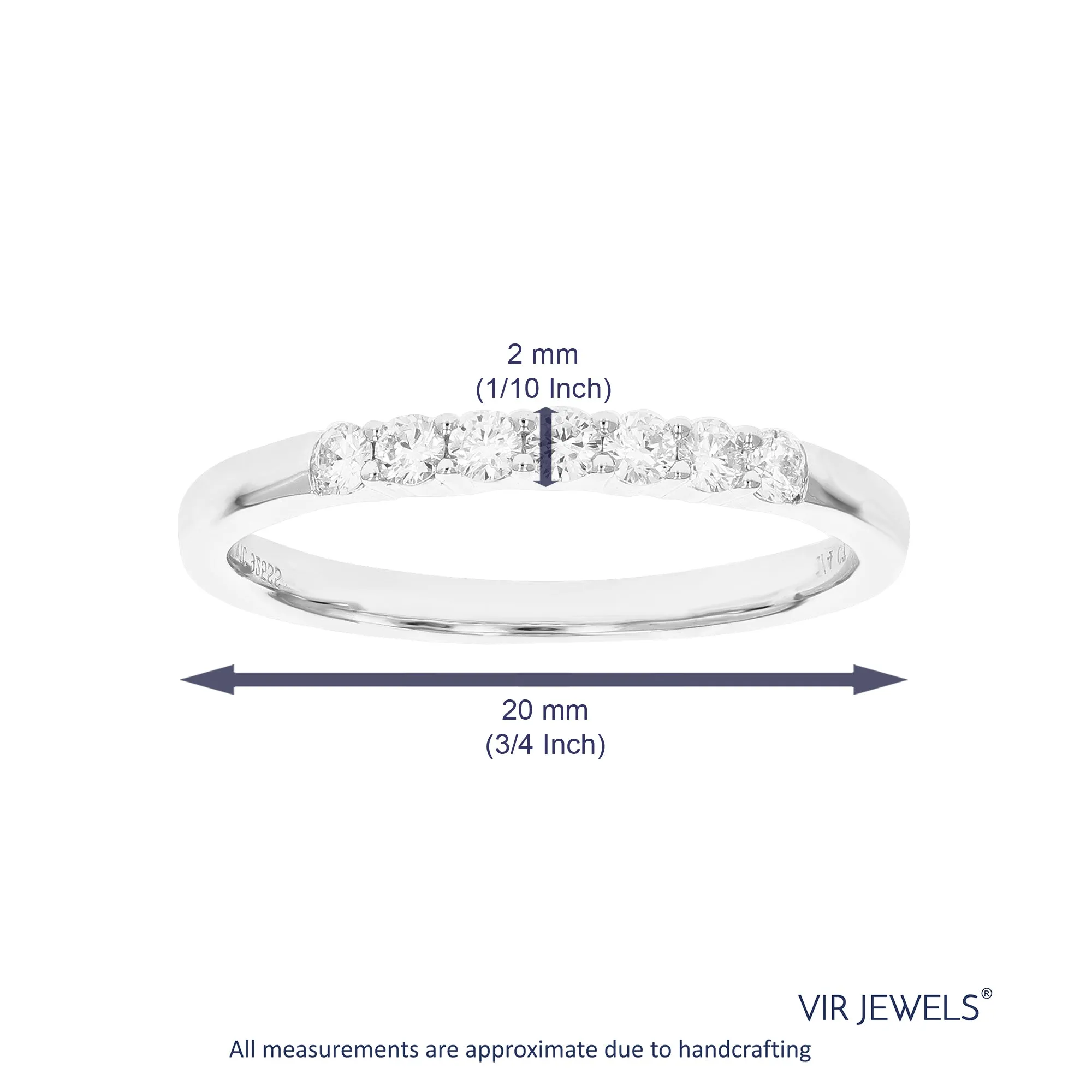 1/4 cttw Lab Grown Seven Diamond Wedding Band in Sterling Silver