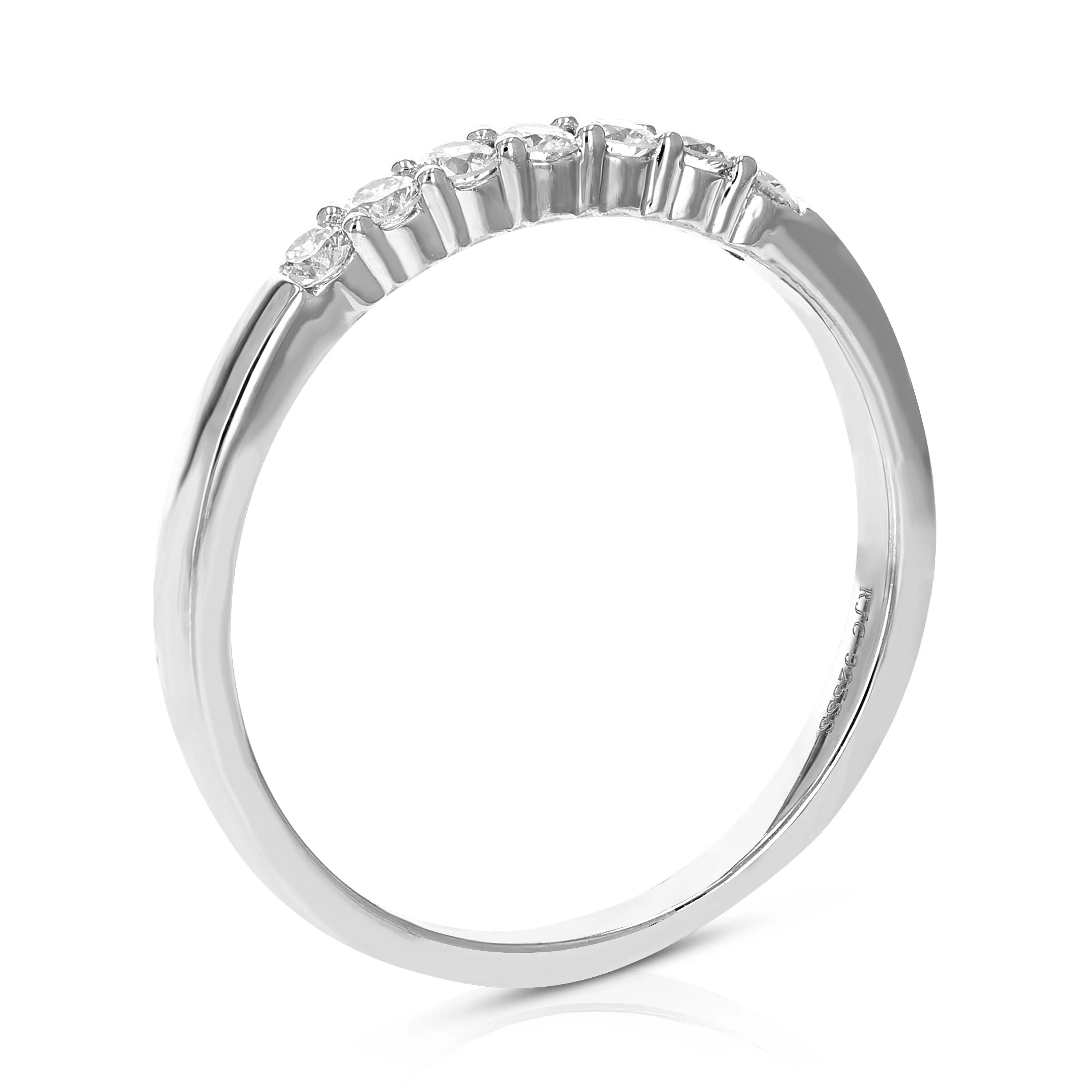 1/4 cttw Lab Grown Seven Diamond Wedding Band in Sterling Silver