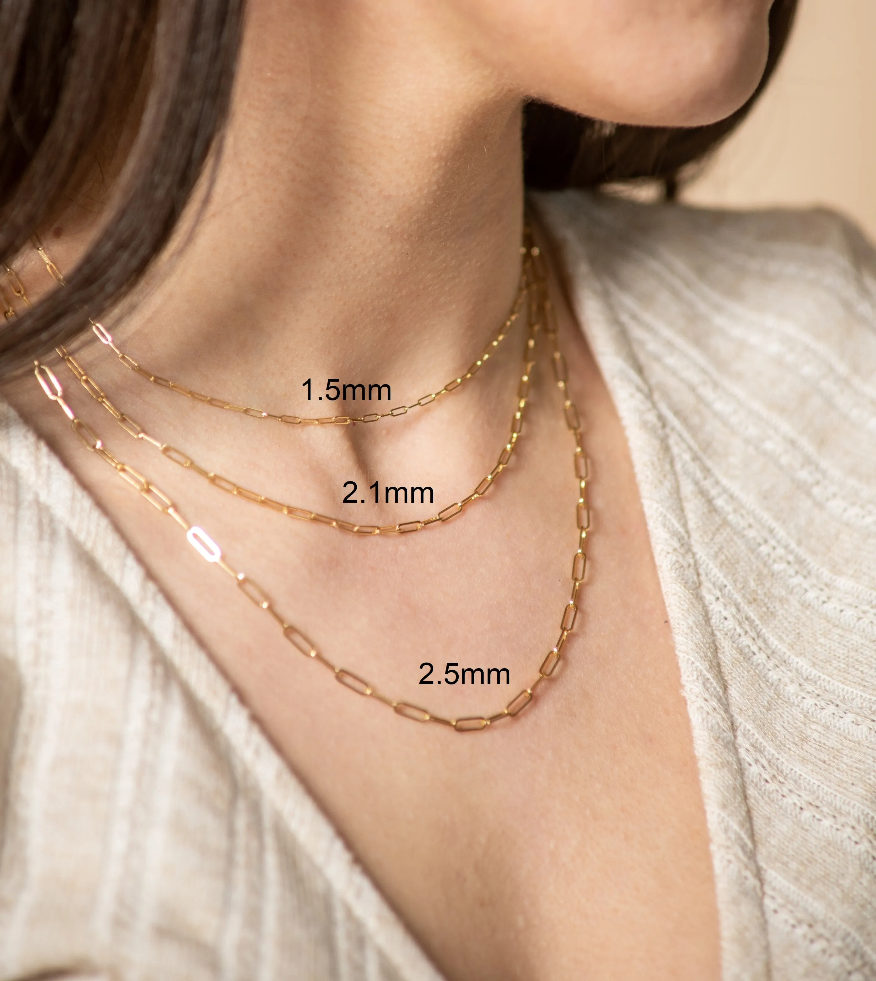 14K Gold Paperclip Chain Necklace