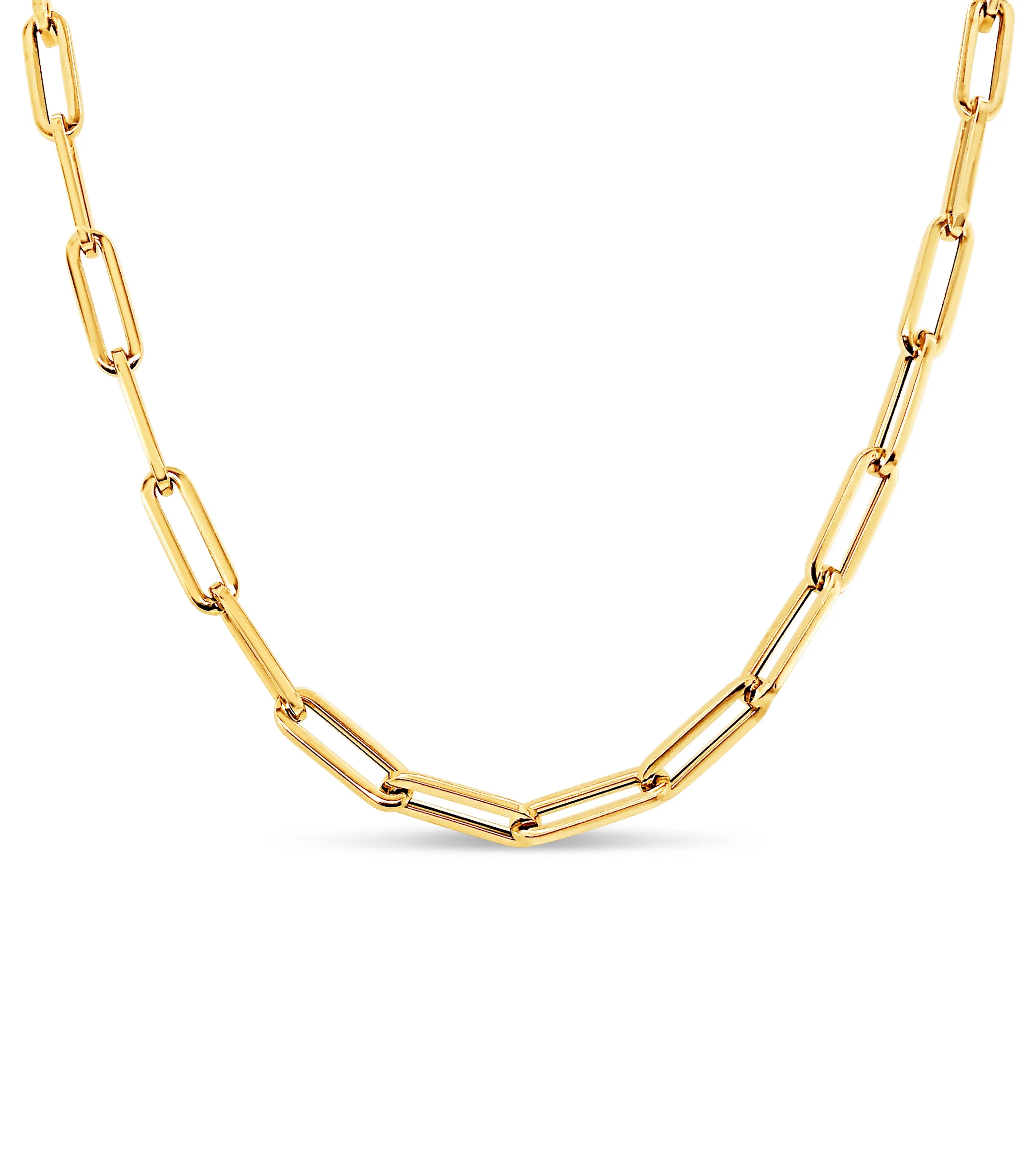 14K Gold Paperclip Chain Necklace