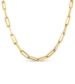 14K Gold Paperclip Chain Necklace