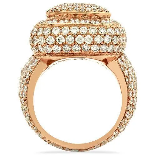 14k Rose Gold Mens Diamond Ring 9.50 Ctw