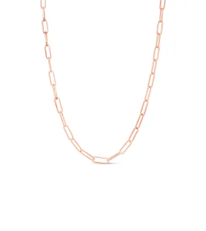 14K Rose Gold Paperclip Chain Necklace