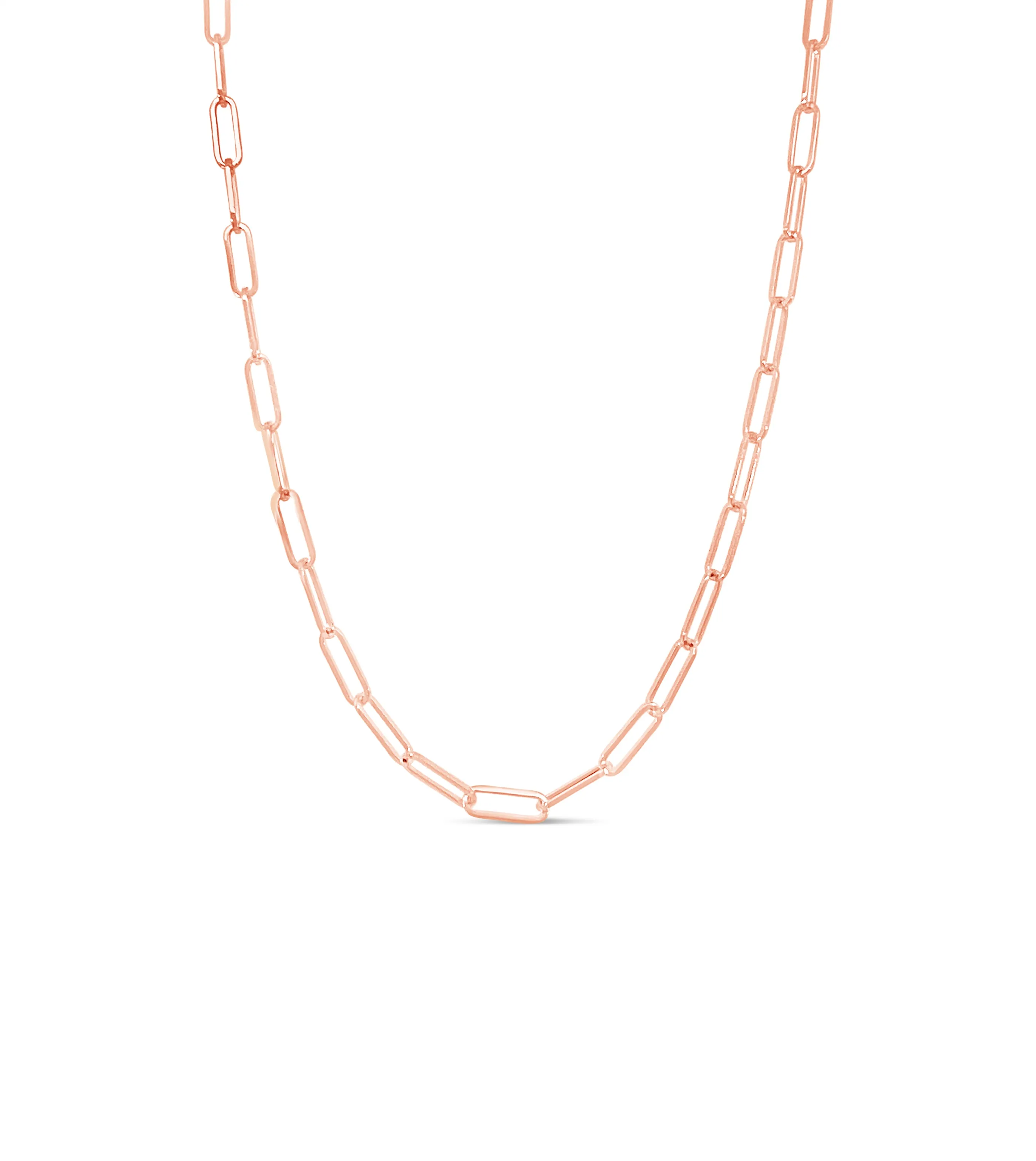 14K Rose Gold Paperclip Chain Necklace