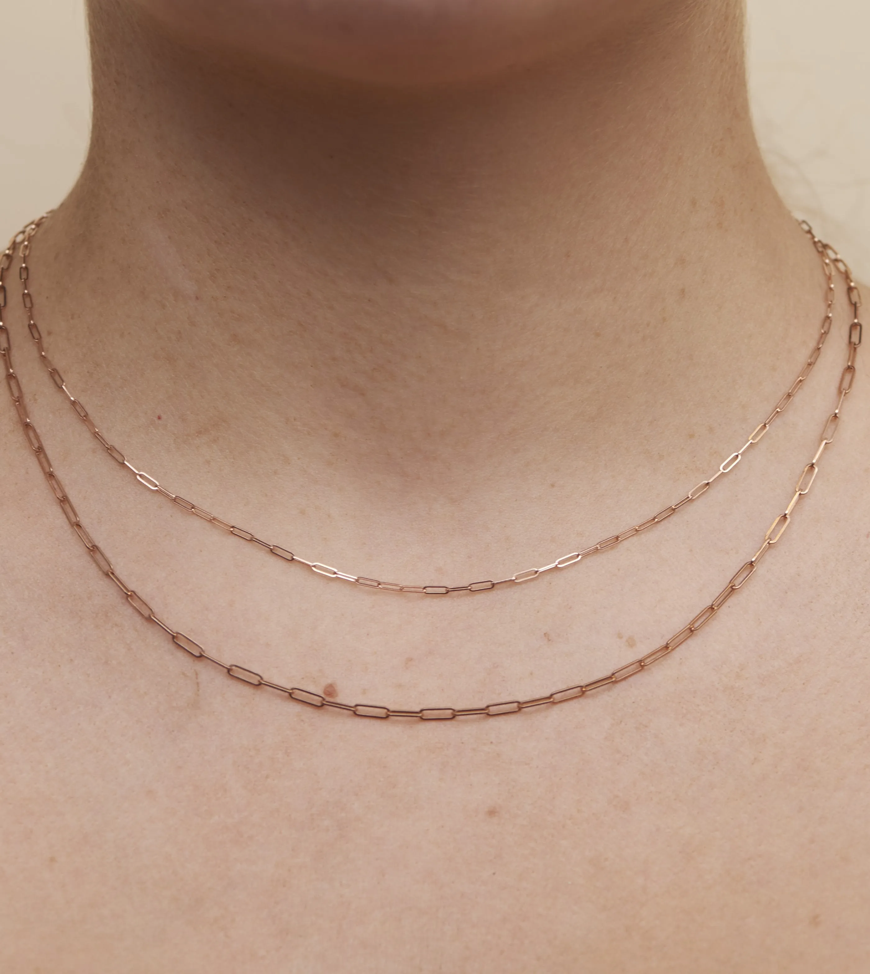 14K Rose Gold Paperclip Chain Necklace