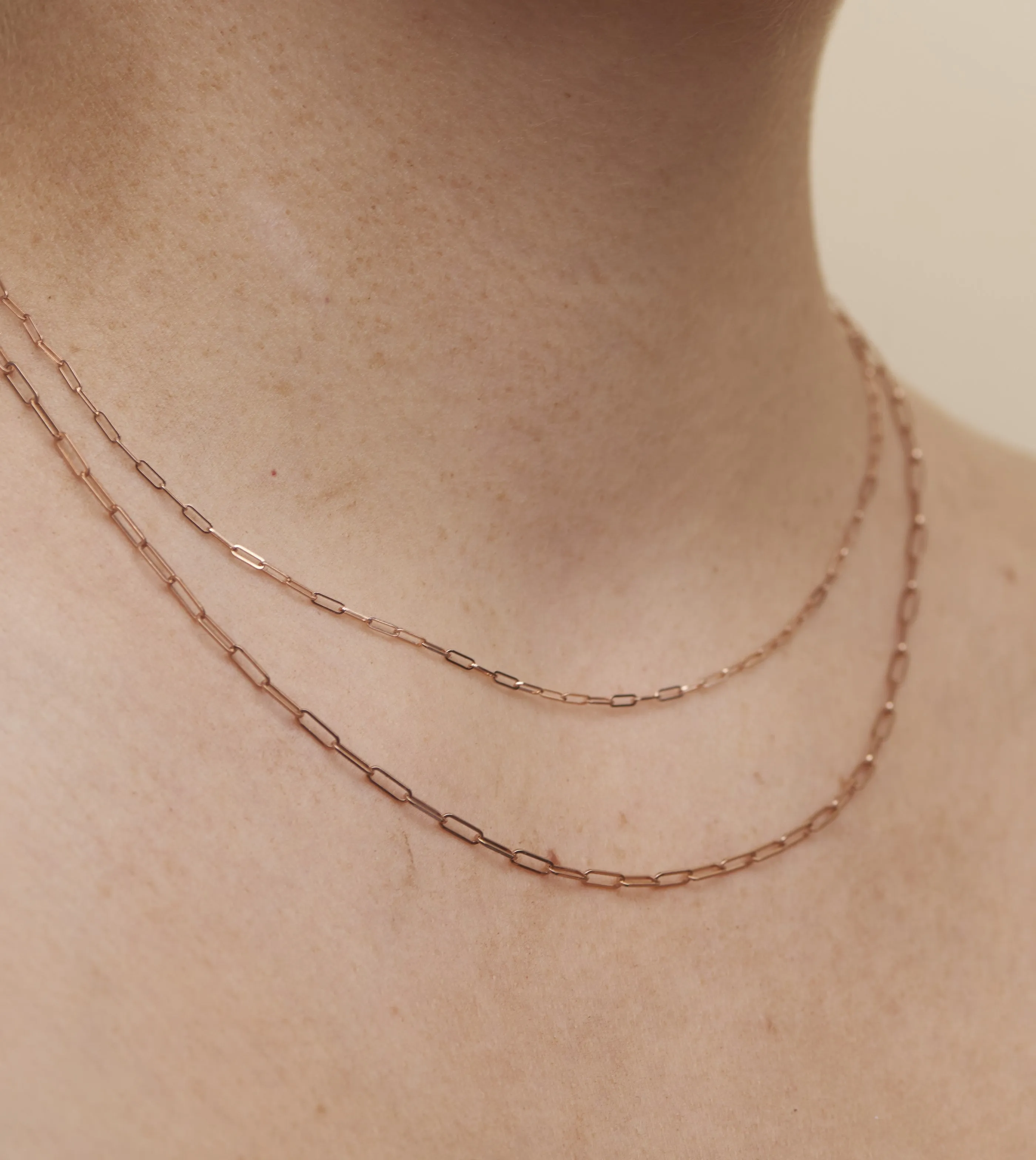 14K Rose Gold Paperclip Chain Necklace