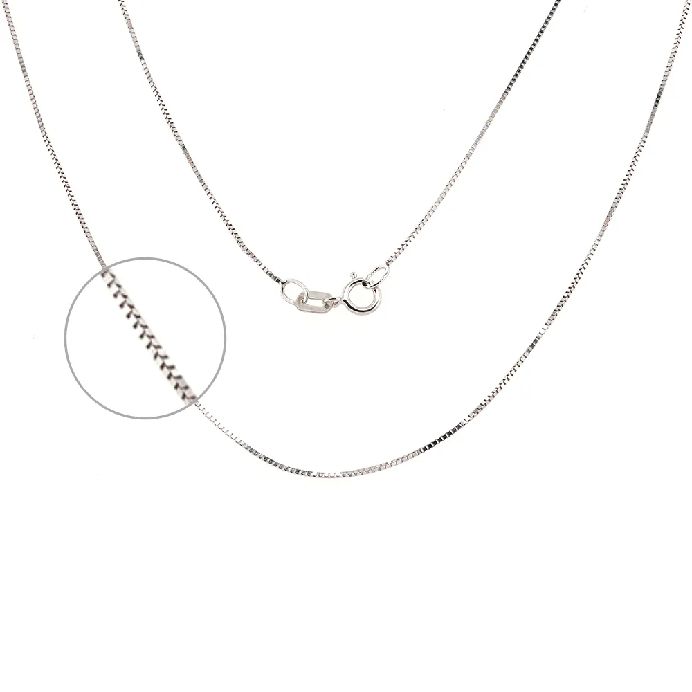 14K White Gold Box Chain 1.3 Grams