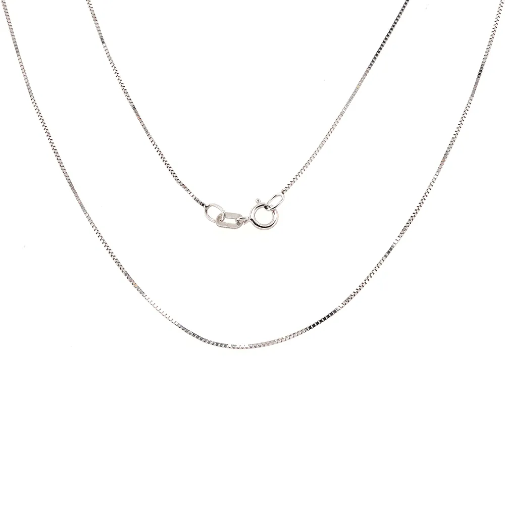 14K White Gold Box Chain 1.3 Grams