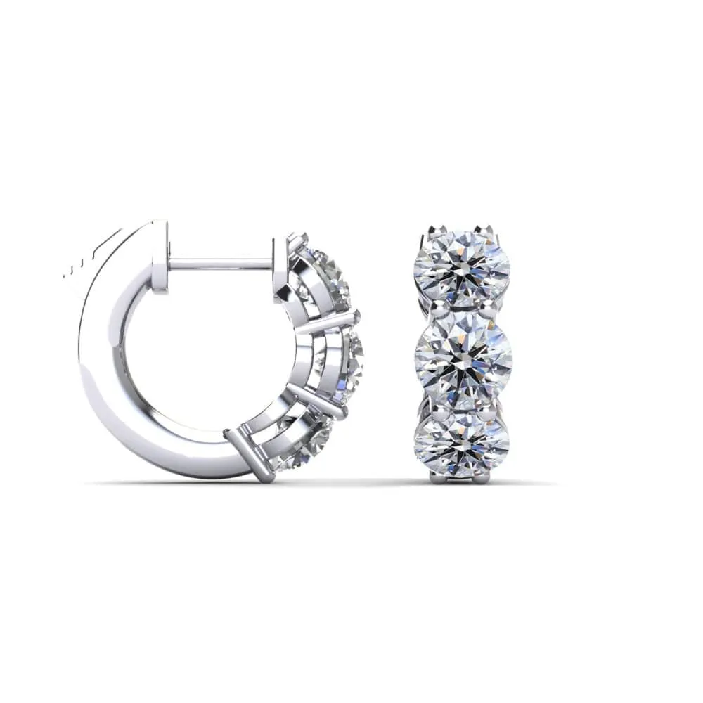 14K White Gold Diamond Huggies 1.00ct tdw
