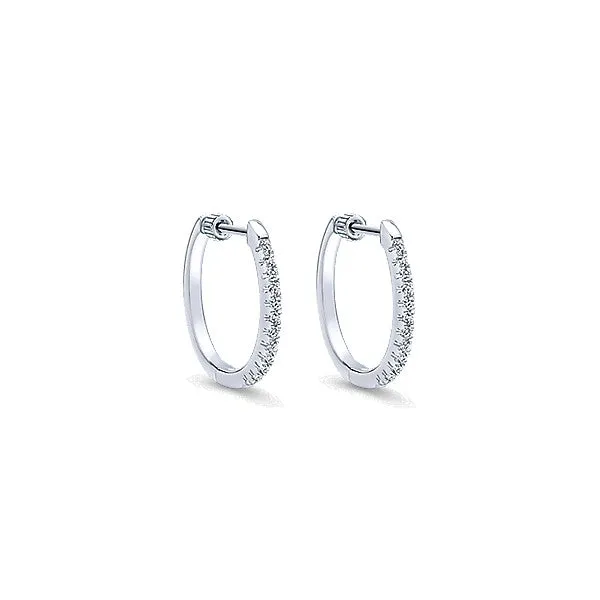 14k White Gold Hoops Classic Hoop