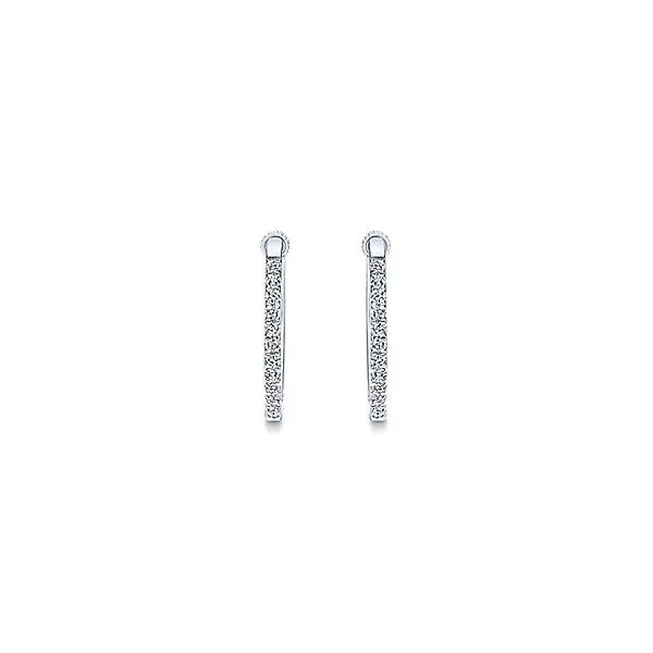 14k White Gold Hoops Classic Hoop