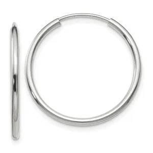 14k White Gold Polished Endless Hoop Earrings 1.5mm x 23 mm