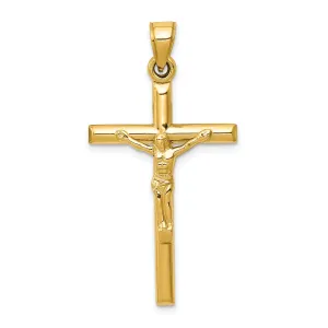 14k Yellow Gold Hollow Crucifix Pendant