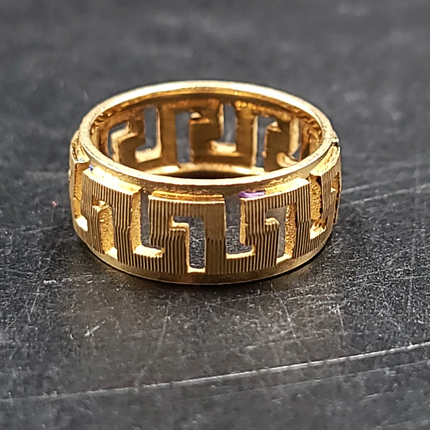 14kt Greek Key Ring Yellow Gold Band Size 6