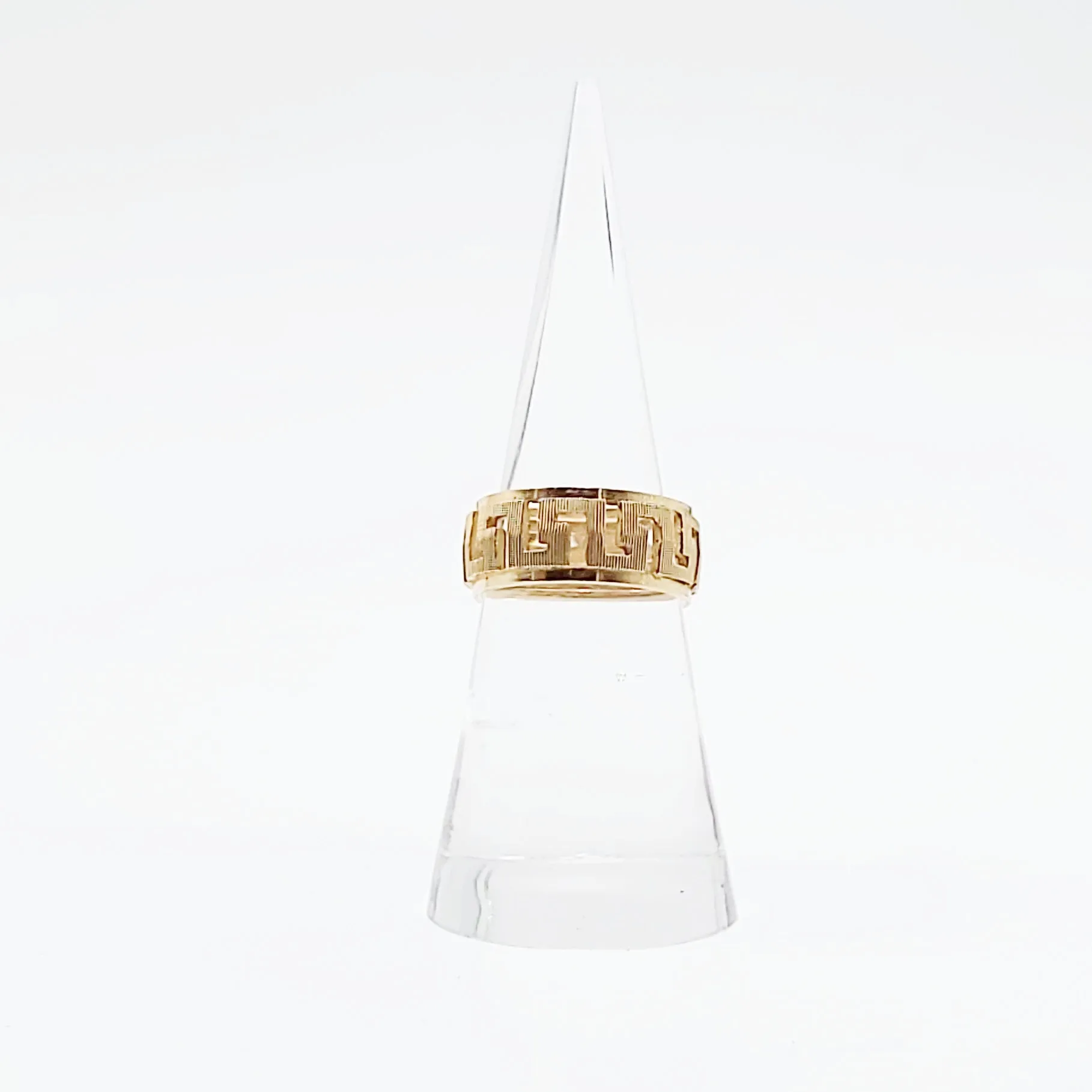 14kt Greek Key Ring Yellow Gold Band Size 6