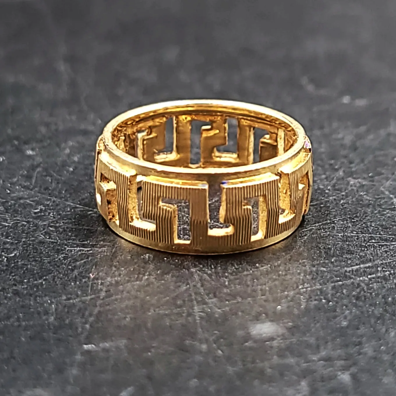 14kt Greek Key Ring Yellow Gold Band Size 6