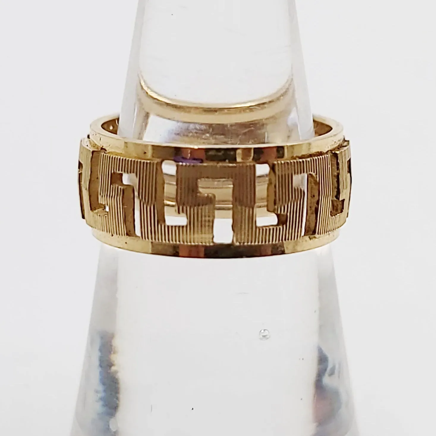 14kt Greek Key Ring Yellow Gold Band Size 6