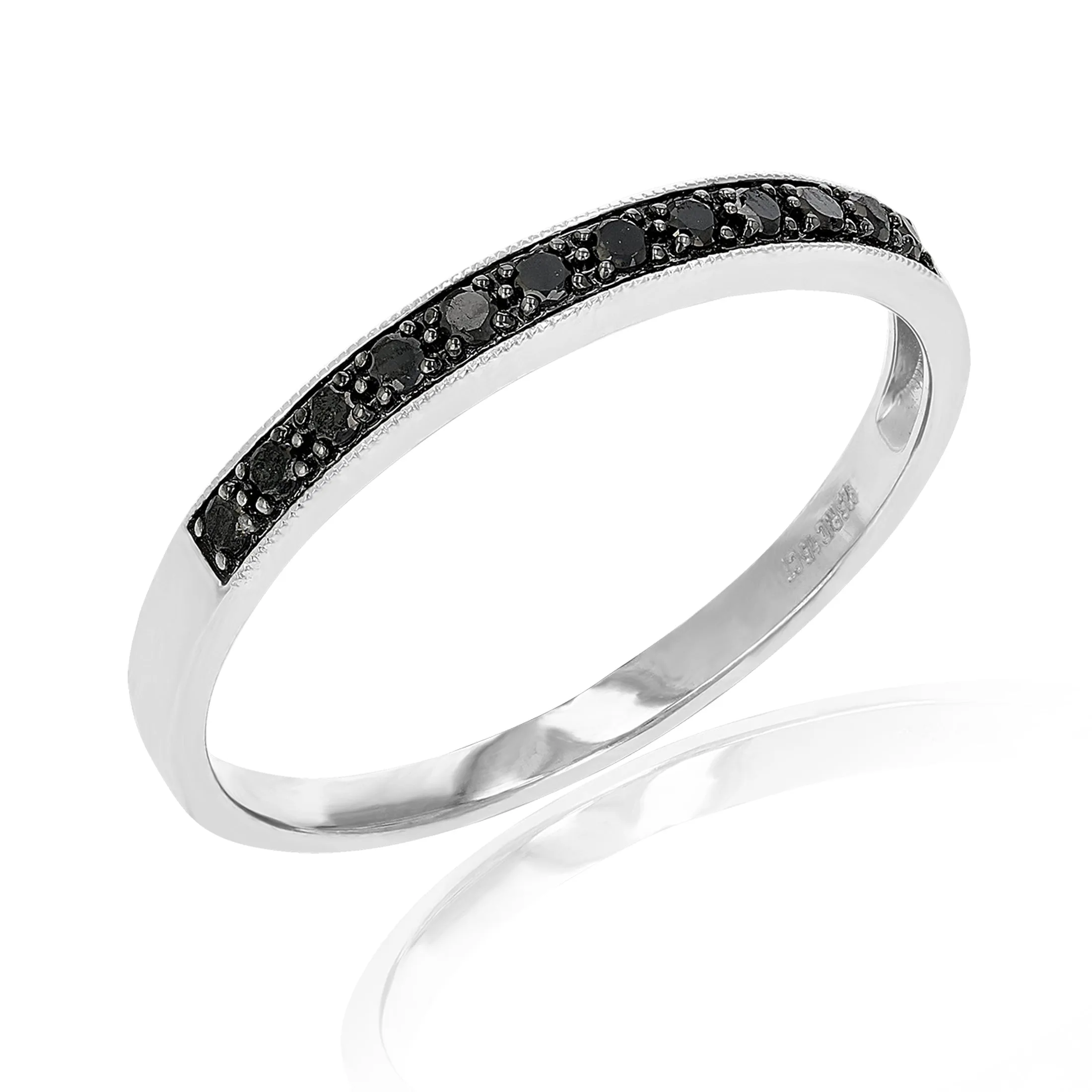 1/5 cttw Black Diamond Wedding Band in Silver