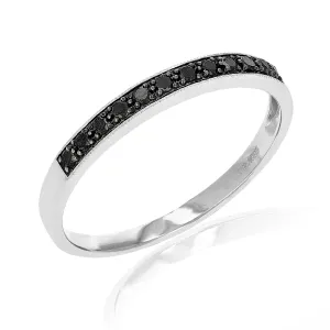 1/5 cttw Black Diamond Wedding Band in Silver