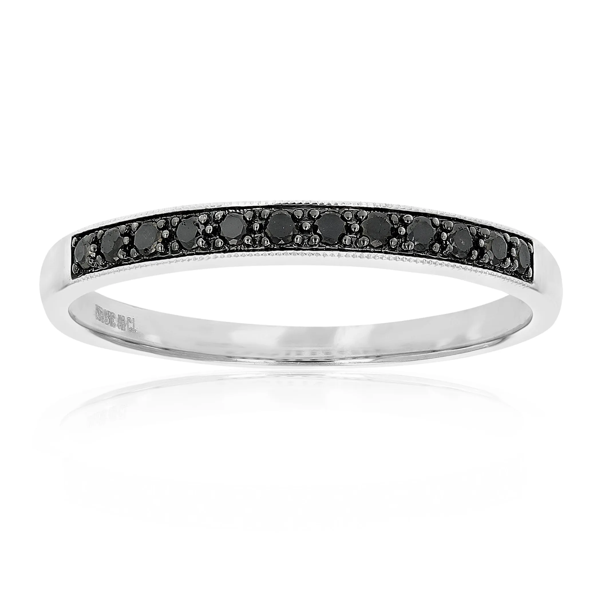 1/5 cttw Black Diamond Wedding Band in Silver