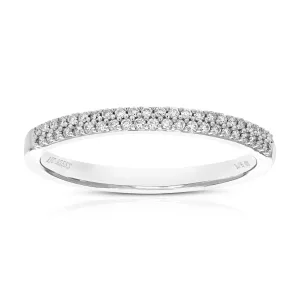 1/6 cttw Lab Grown Two Row Diamond Band in Sterling Silver