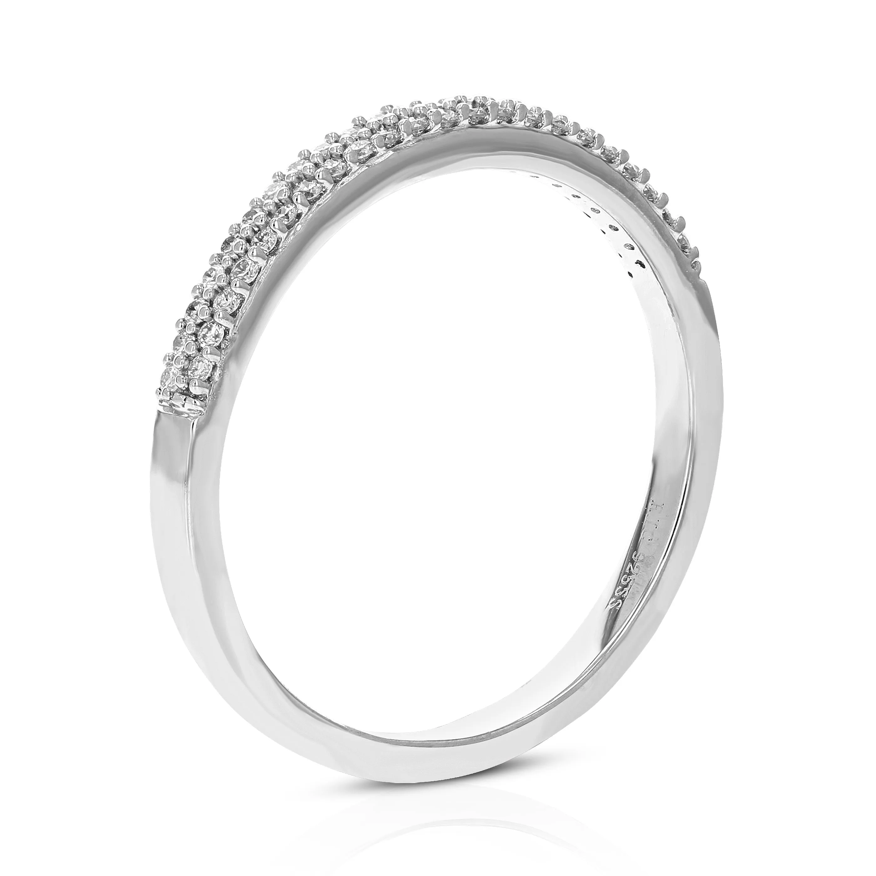 1/6 cttw Lab Grown Two Row Diamond Band in Sterling Silver