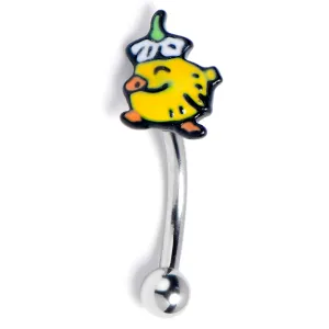 16 Gauge 5/16 Duck Flower Hat Curved Eyebrow Ring