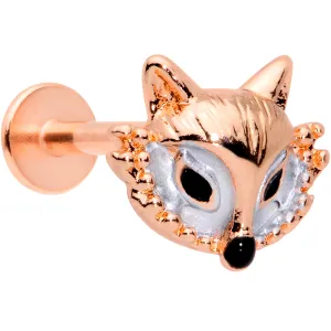 16 Gauge 5/16 Rose Gold Tone Fashion Fox Labret Monroe Tragus