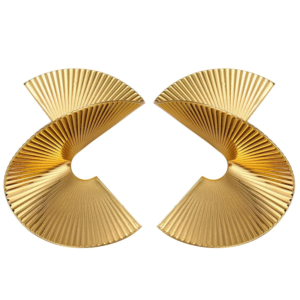18K Gold-Plated Spiral Stud Earring