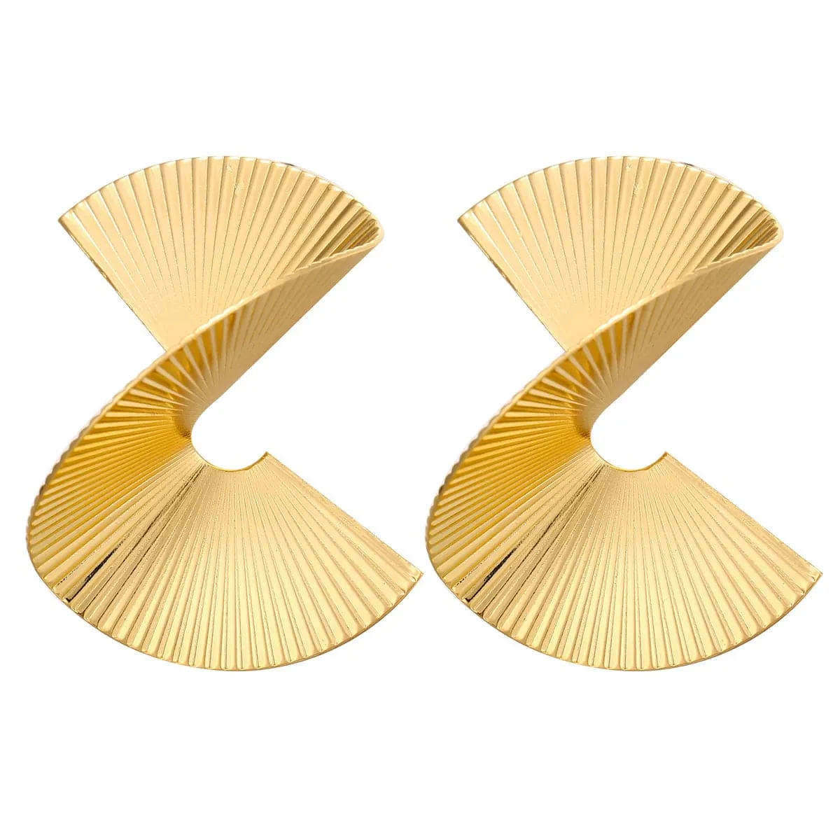 18K Gold-Plated Spiral Stud Earring