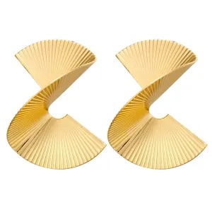 18K Gold-Plated Spiral Stud Earring