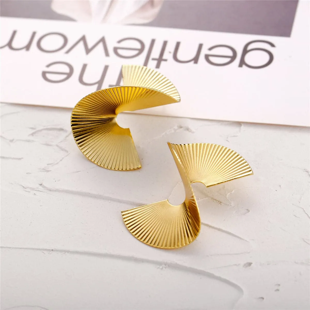 18K Gold-Plated Spiral Stud Earring
