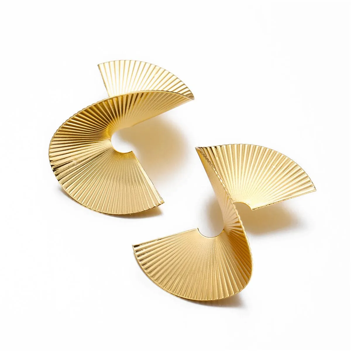 18K Gold-Plated Spiral Stud Earring