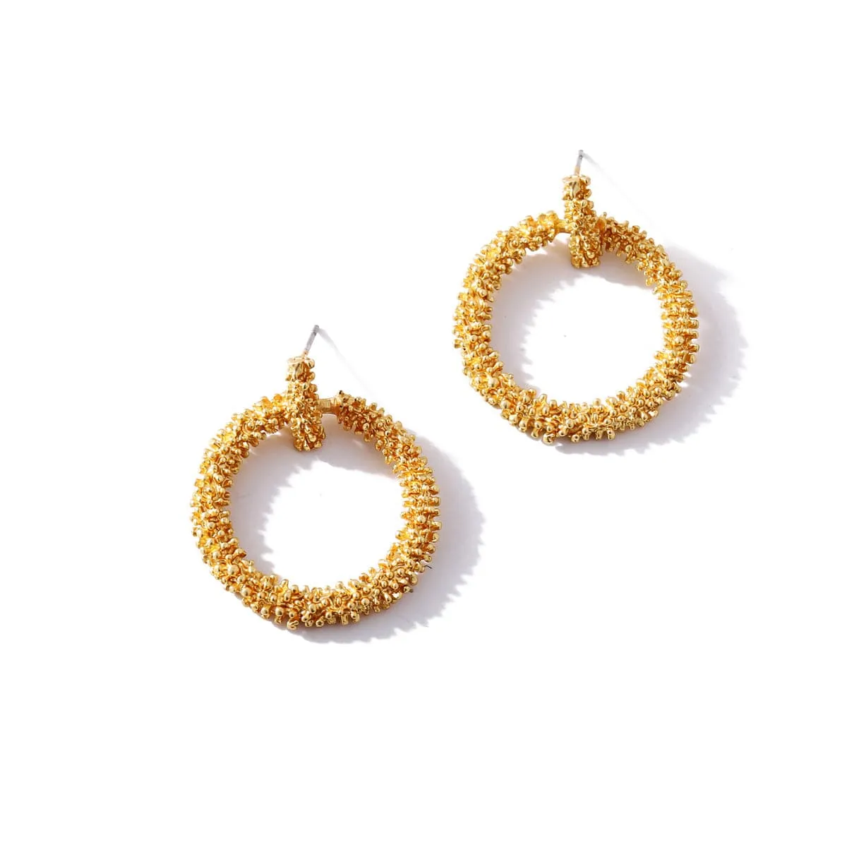 18K Gold-Plated Twisted Hoop Drop Earring