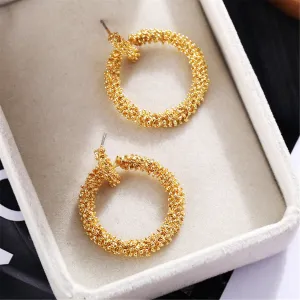 18K Gold-Plated Twisted Hoop Drop Earring